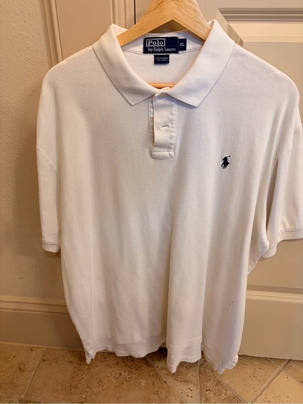 Ralph Lauren White Men’s Polo Shirt with Navy Pony